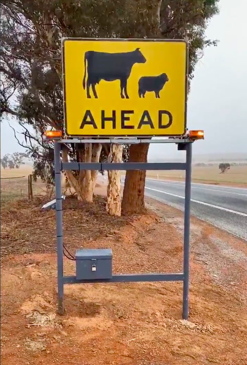 Stock AHEAD -  Remote Control Road Signs
